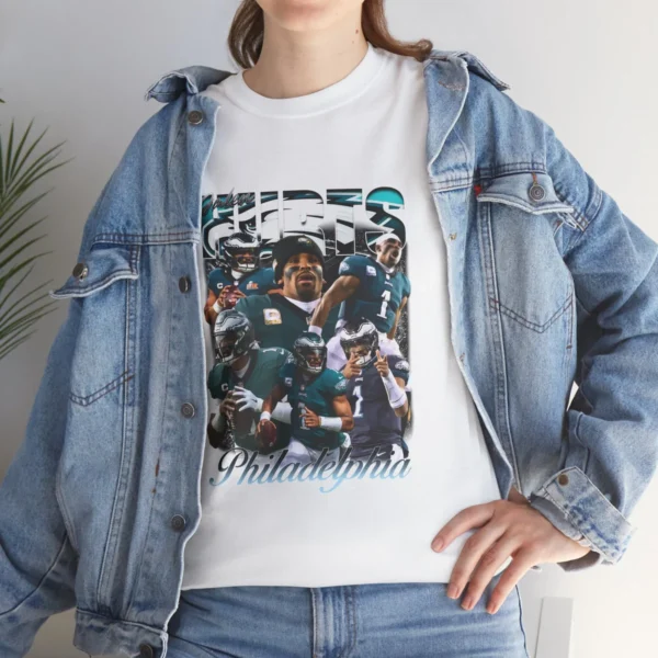 Retro Jalen Hurts Football Fan Gifts Shirt - Image 2