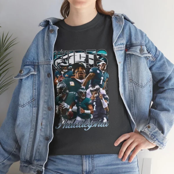 Retro Jalen Hurts Football Fan Gifts Shirt - Image 4