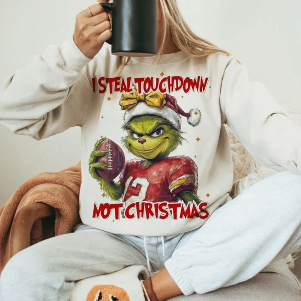 I Steal touchdown Not Christmas Game Day Shirt - Image 3