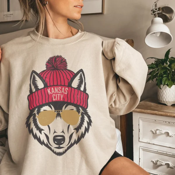 Wolf Mascot Kansas City Football Game Day Shirt