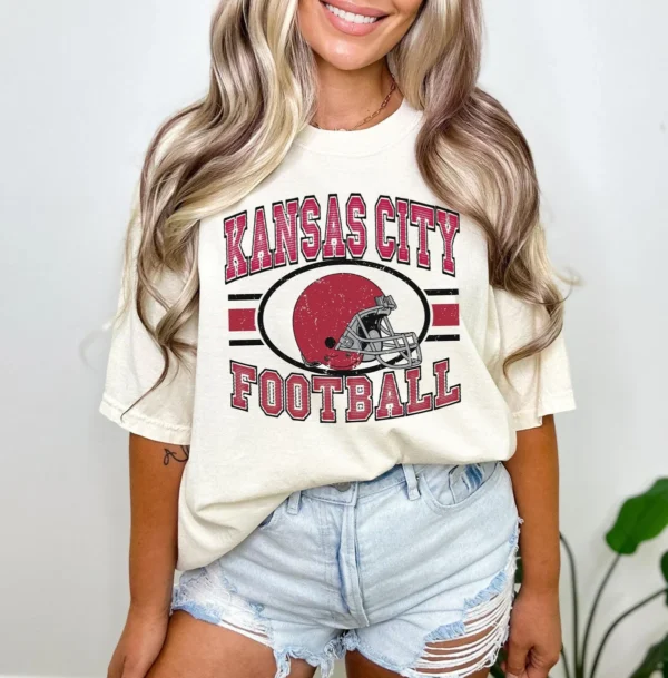 Retro Kansas City Football 90s Style Game Day Shirt - Image 2