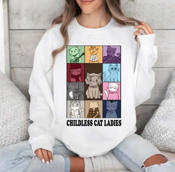 Childess Cat Lady Taylor Swift Inspired Shirt - Image 4