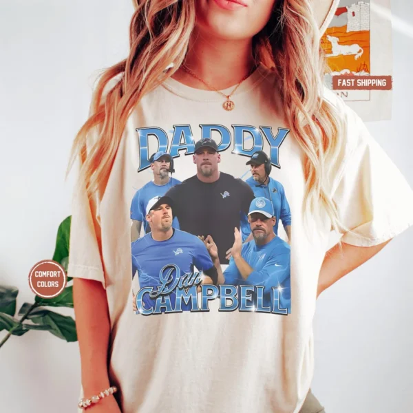 Funny Daddy Dan Campbell Football Game Day Shirt - Image 2