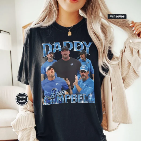 Funny Daddy Dan Campbell Football Game Day Shirt - Image 3