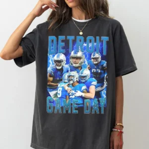 Vintage Detroit Football Game Day Bootleg Game Day Shirt