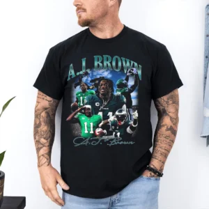 AJ Brown Vintage Graphic Shirt Philadelphia Eagles Football Fan Game Day Shirt