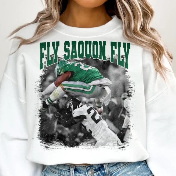 Saquon Barkley Eagles Fly Reverse Hurdle Game Day Shirt - Image 3