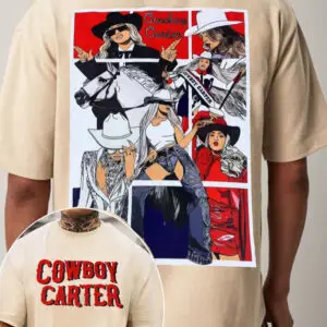 Retro Cowboy Carter Tour For Fan 2 Sided Shirt C1029