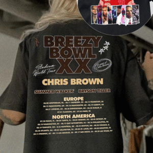 2 Sided Chris Brown Tour Breezy Bowl XX Vintage Shirt