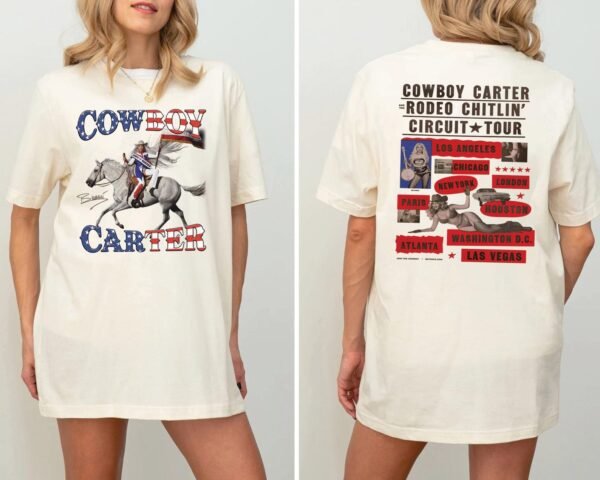 Cowboy Carter Beyoncé Two-sided Shirt C1076 - Image 4