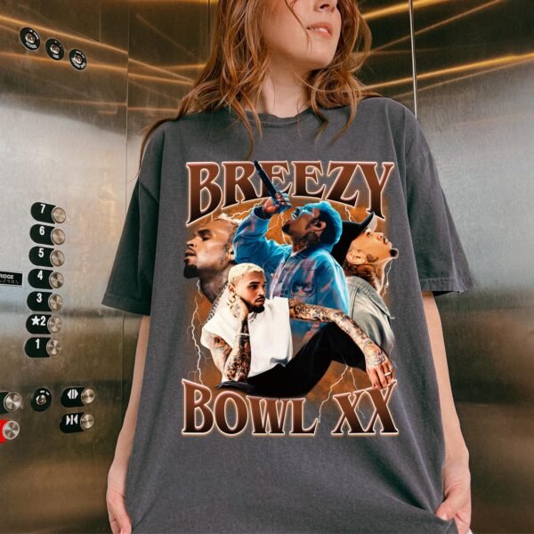 Chris Brown Tour Breezy Bowl Vintage Shirt - Image 3