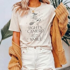 Taylor Swift-Inspired Lights Camera Witch Smile Halloween Shirt