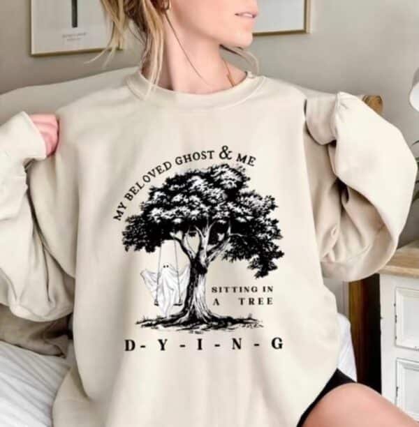 My Beloved Ghost & Me Sitting In A Tree D-Y-I-N-G Halloween Shirt
