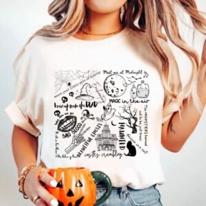 Swift Collage with Halloween Symbols & Song Lyrics Shirt