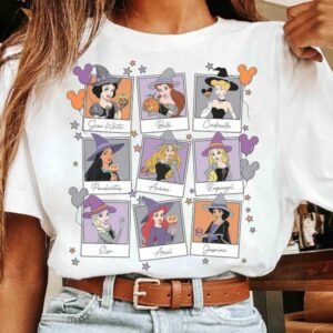 Vintage Disney Princess Halloween Polaroid Balloons Shirt