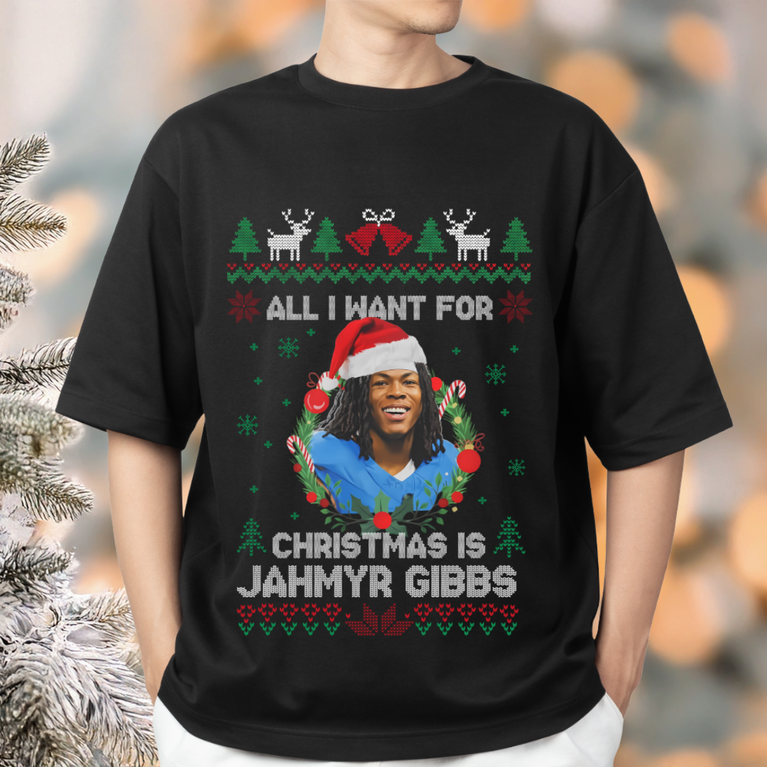 All I Want For Christmas Is Jahmyr Gibb Funny Football Fan Shirt