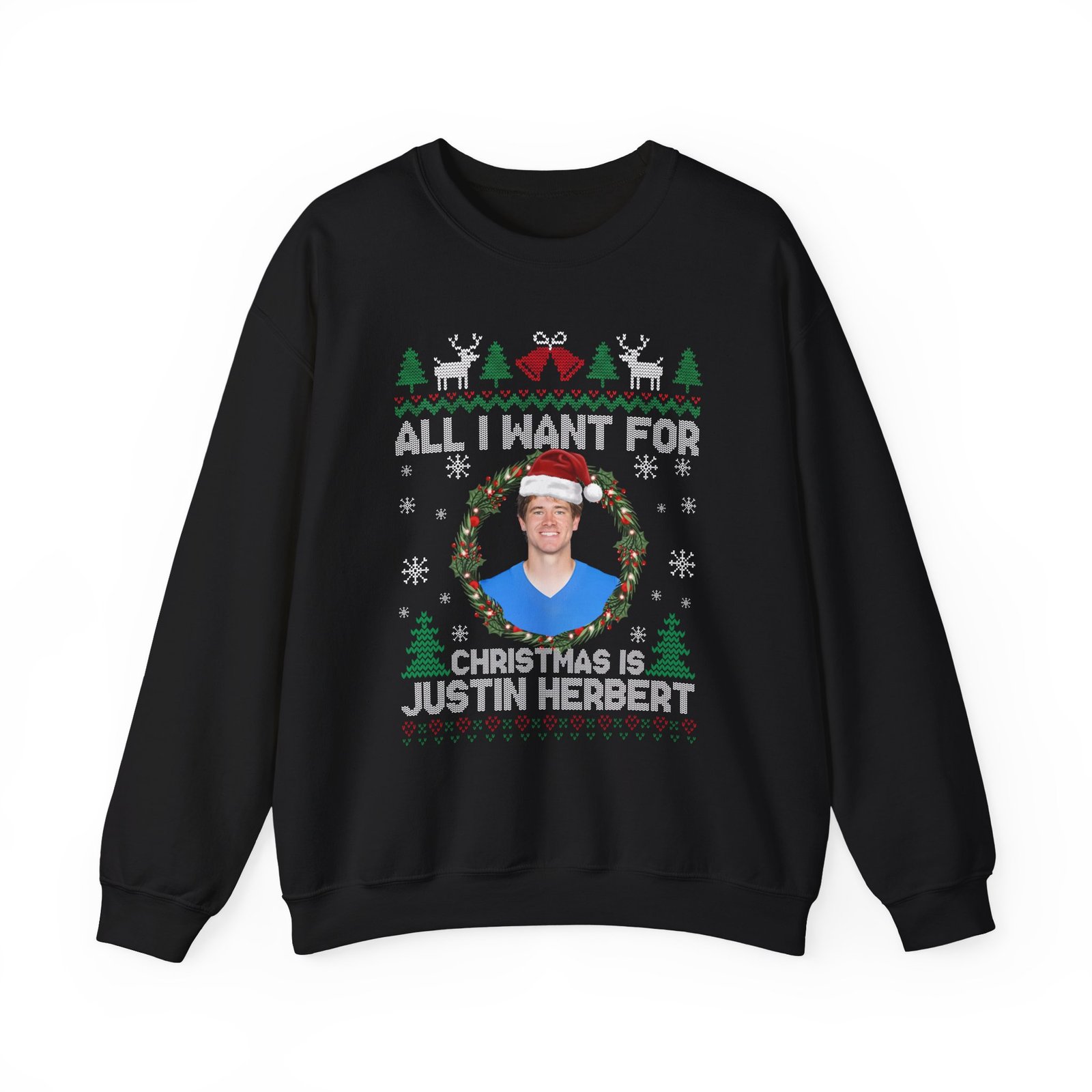 All I Want For Christmas Is Justin Herbert Funny Football Fan Shirt - Image 4