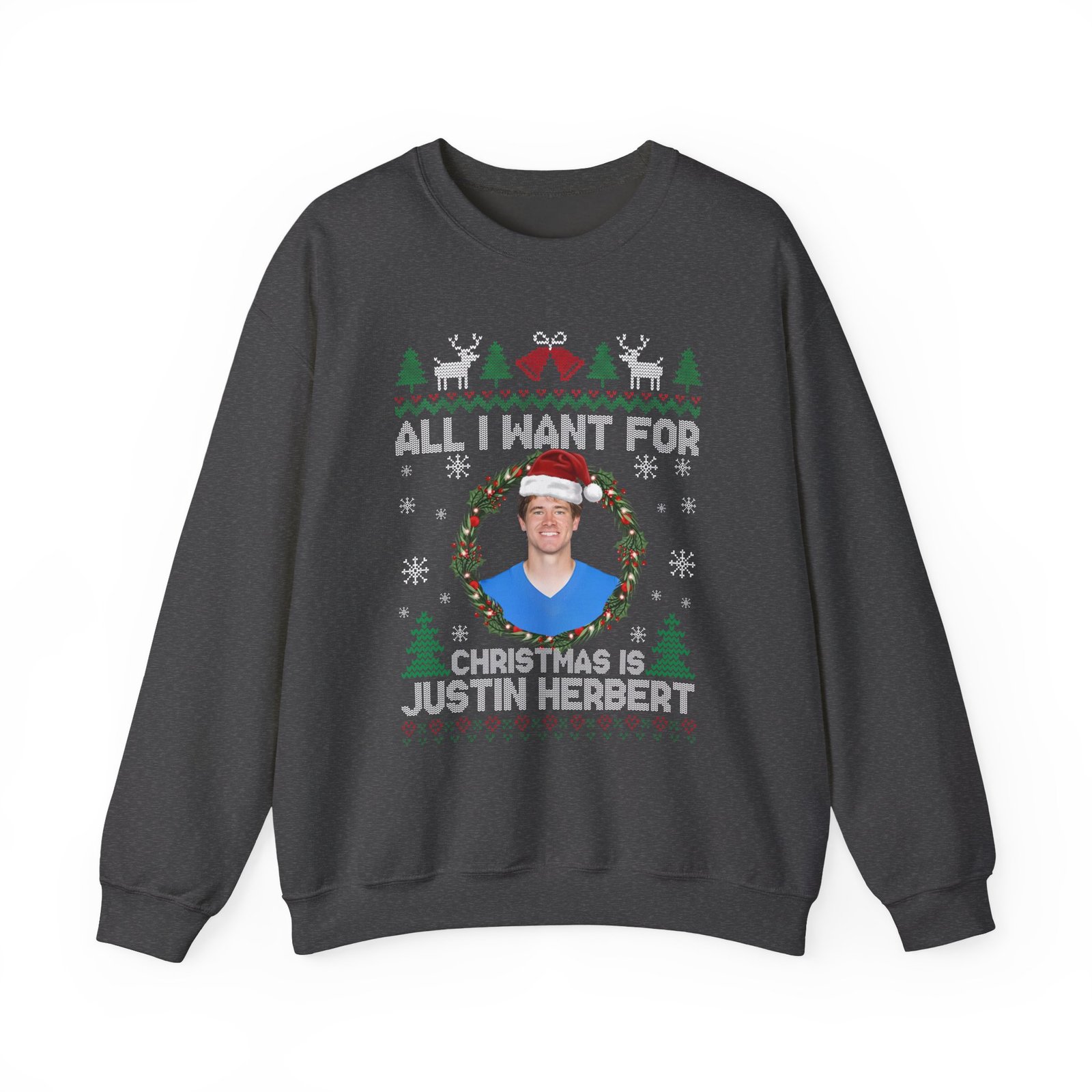All I Want For Christmas Is Justin Herbert Funny Football Fan Shirt - Image 3