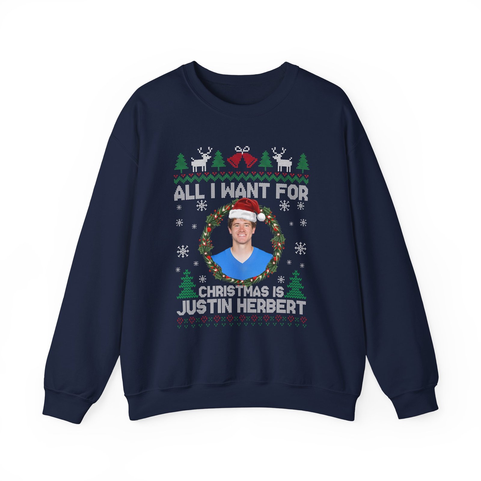 All I Want For Christmas Is Justin Herbert Funny Football Fan Shirt - Image 2