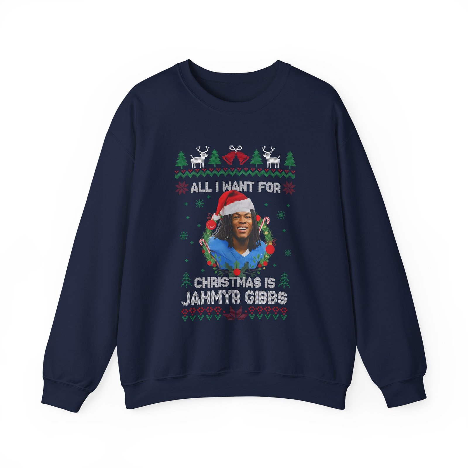 All I Want For Christmas Is Jahmyr Gibb Funny Football Fan Shirt - Image 2