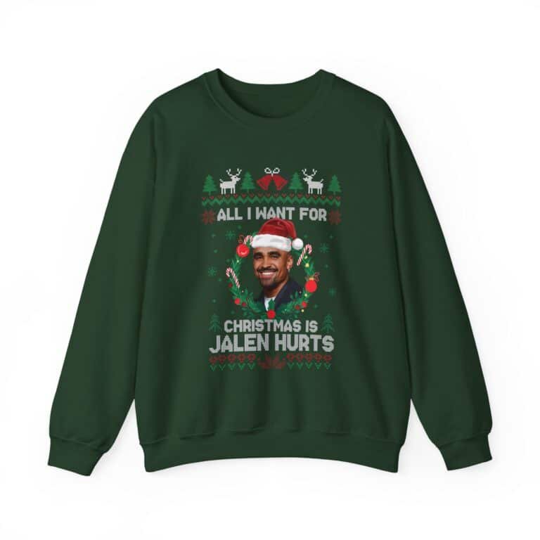 All-I-Want-For-Christmas-Is-Jalen-Hurts-Football-Funny-Shirt