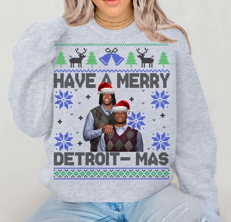 Have A Merry Detroit Mas Funny Football Fan Shirt - Image 2