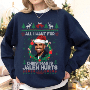 All I Want For Christmas Is Jalen Hurts Funny Football Fan Shirt