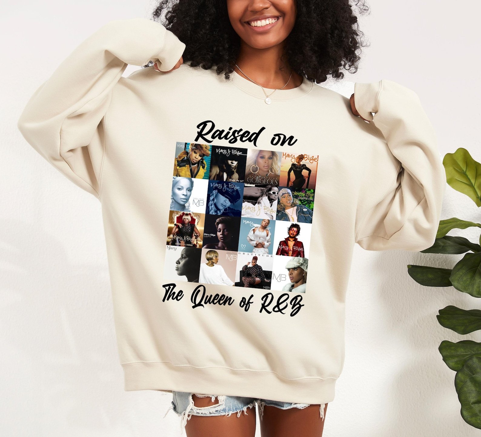 Raised on The Queen of R&B Album Collage Shirt