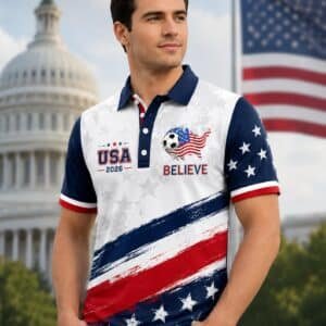 USA 2026 Soccer Patriotic Polo for Soccer Fans, Team USA Gift