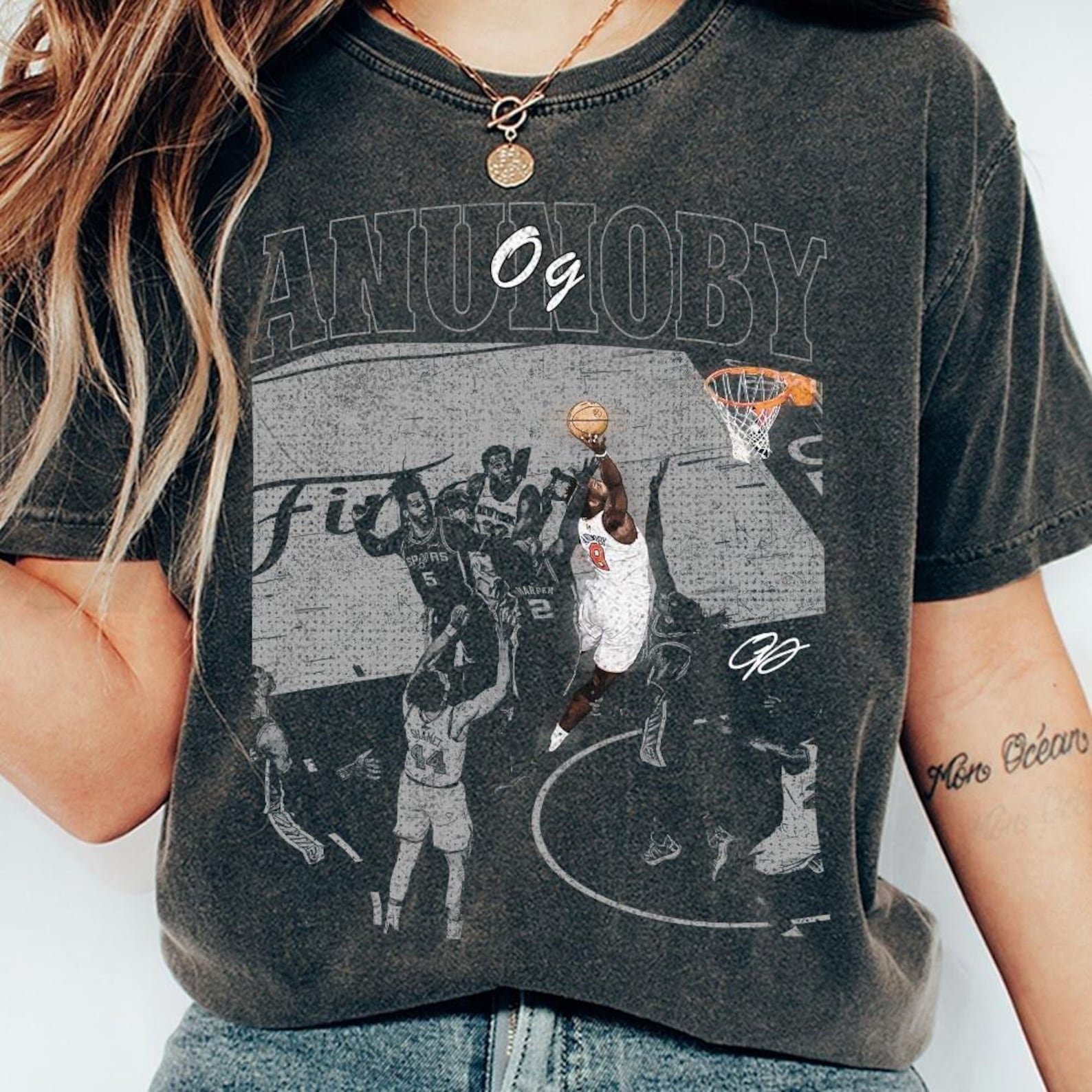 OG Anunoby The Hand Basketball Vintage Shirt - Image 2