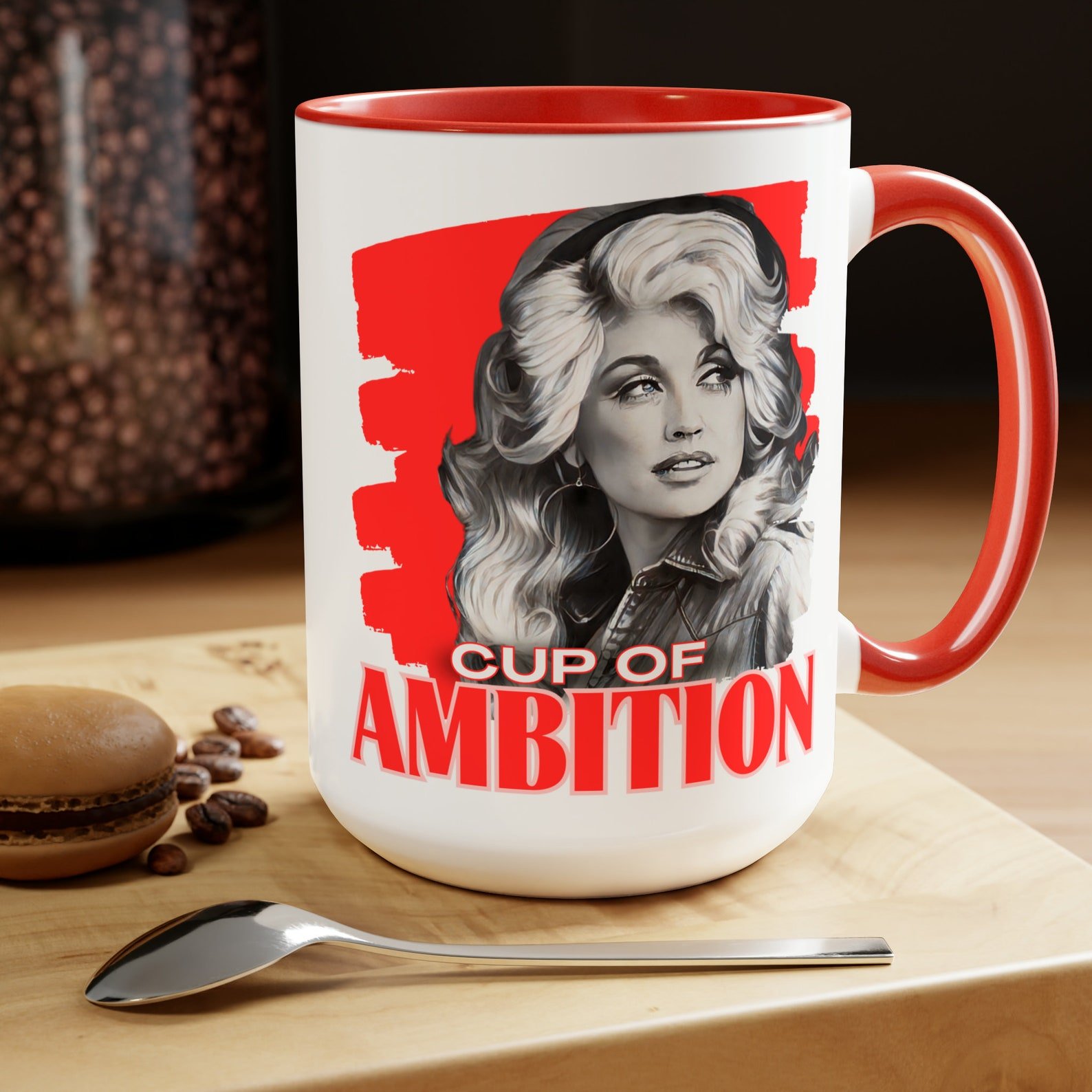 Dolly Parton Cup of Ambition Coffee Mug, Dolly Inspired Drinkware - Image 4