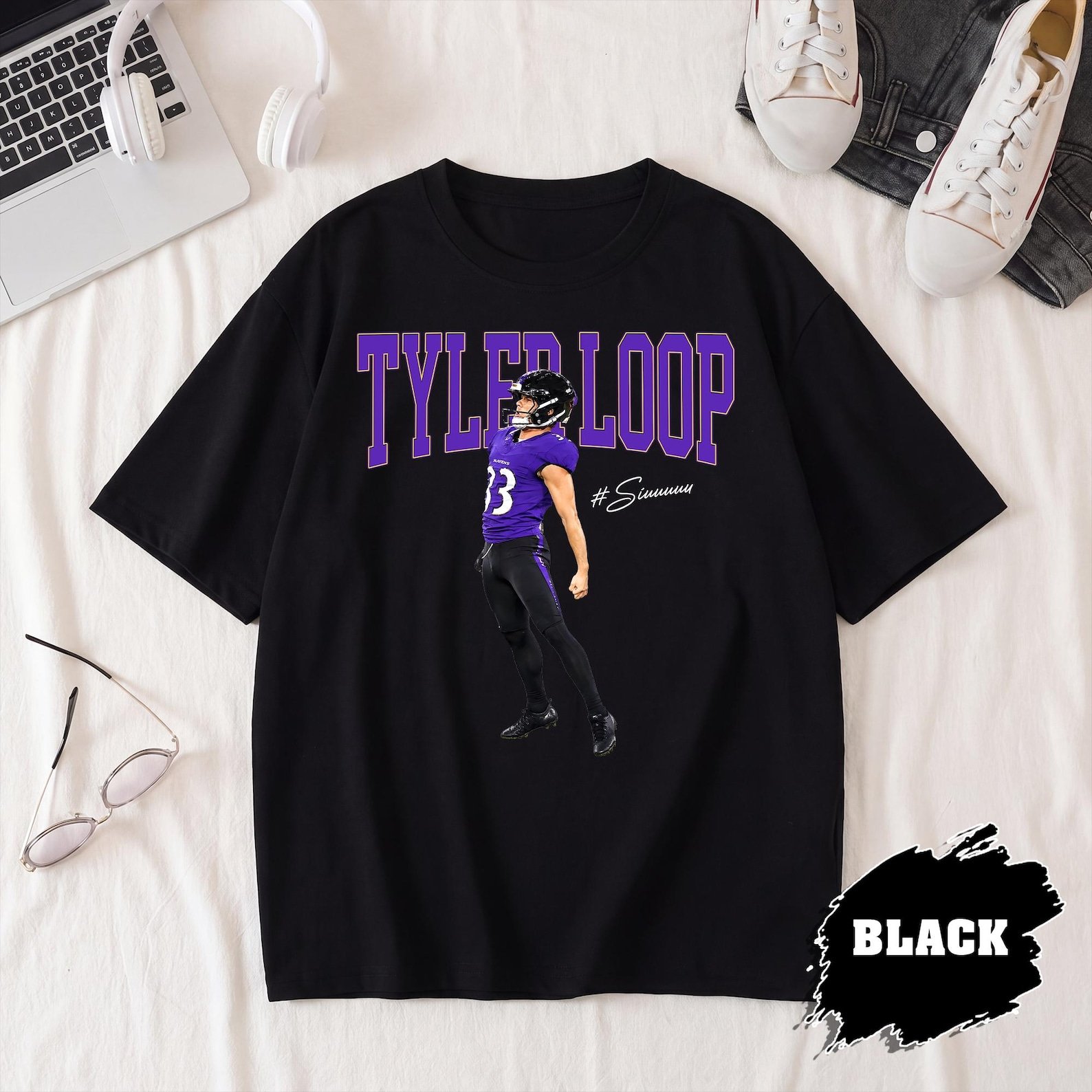 Tyler Loop Siuuu Baltimore Football Fan Shirt - Image 3