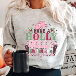 Have A Holly Dolly Christmas Pink Cowboy Boot | Christmas Gift