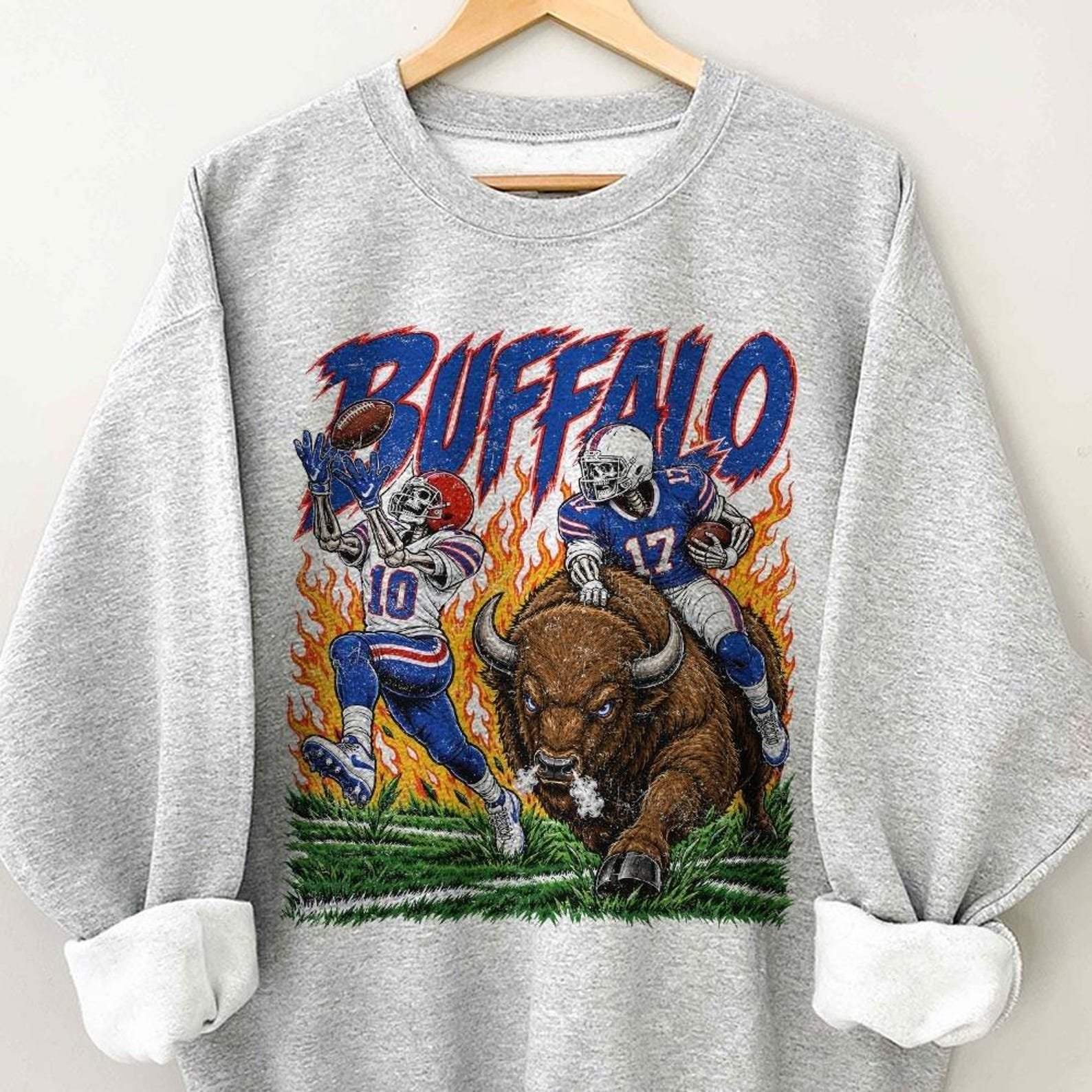 Buffalo Skull Football Fan Shirt - Image 2